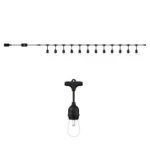 Guirnalda exterior Philips WiZ 12 luces RGB con cable negro y bombilla individual