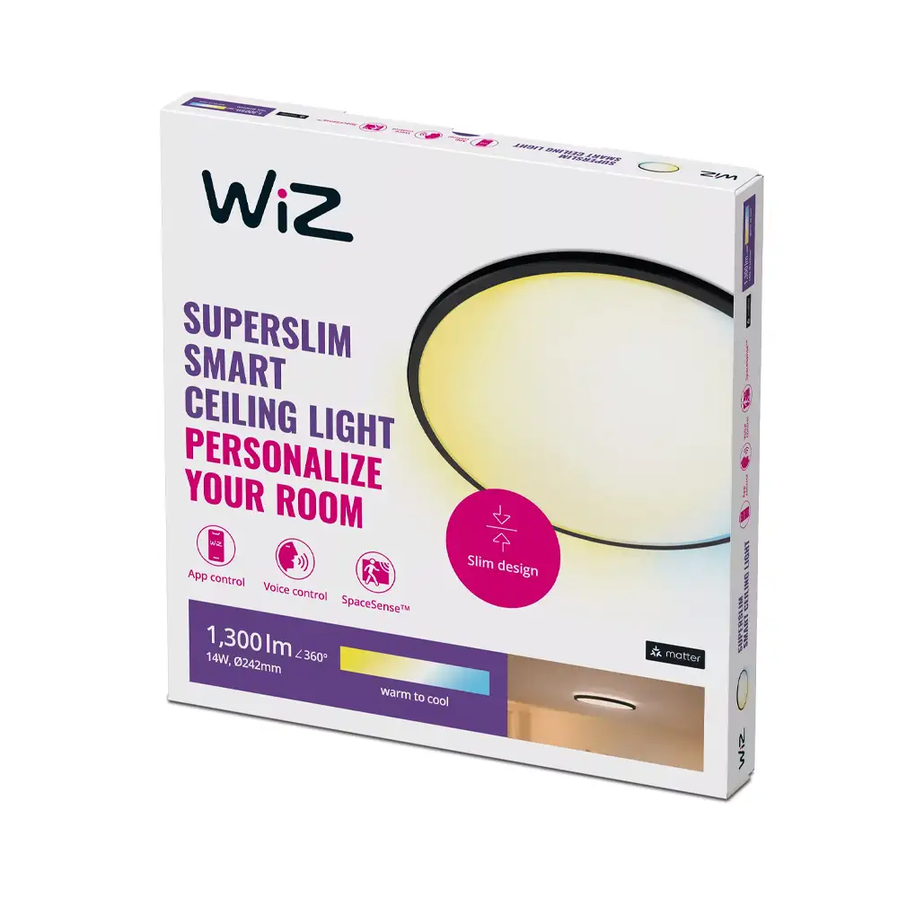 plafon de techo philips wiz superslim led 14w negro 2700k 6500k tiendasdeco 3