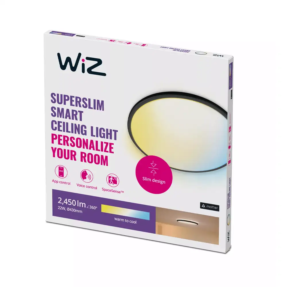 plafon de techo philips wiz superslim led 22w negro 2700k 6500k tiendasdeco 3