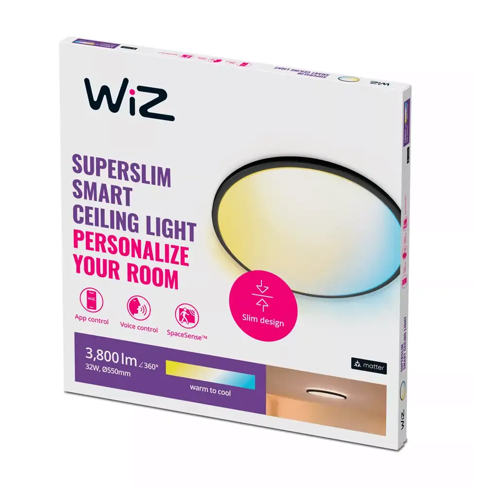 plafon de techo philips wiz superslim led 32w negro 2700k 6500k tiendasdeco 3