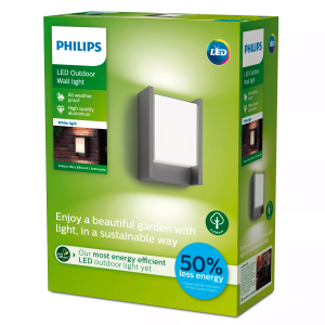 Aplique Arbour LED 3,8W 3000K Ultra Eficiente Antracita IP44 – Philips - Imagen 3