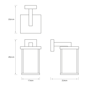 Aplique Bellini Negro Cuadrado IP44 exterior E27 (Sin Bombilla) – Philips - Imagen 3