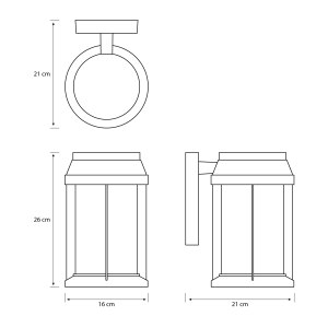 Aplique Bellini Negro Redondo IP44 exterior E27 (Sin Bombilla) – Philips - Imagen 3