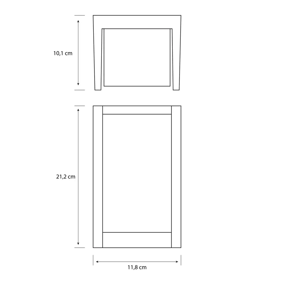 Aplique de pared exterior Bridge antracita Philips con medidas técnicas y dimensiones