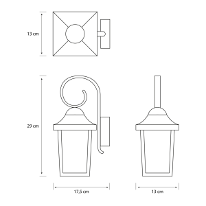 Aplique Buzzard Negro Sin Bombilla IP44 – Philips - Imagen 4