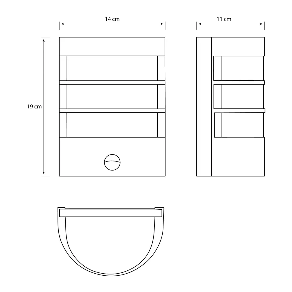 Aplique de pared exterior Calgary níquel con sensor Philips con medidas técnicas