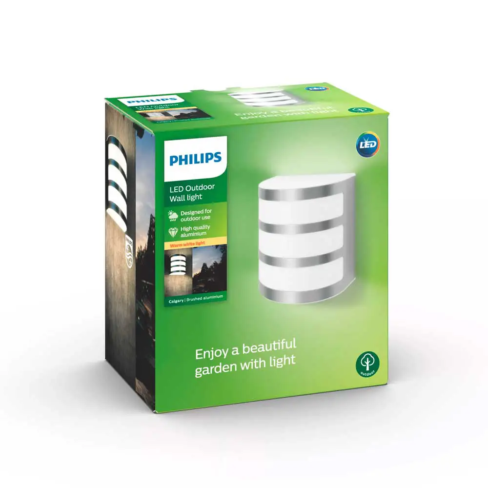 tiendas deco aplique calgary led 1 x 3w 2700k niquel ip44 philips 3