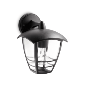 Aplique Creek Down Negro Sin Bombilla IP44 – Philips - Imagen 1