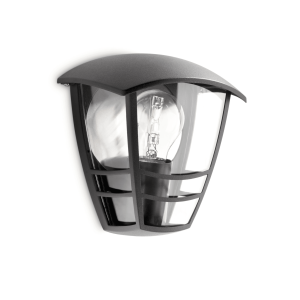 Aplique Creek Negro Sin Bombilla IP44 – Philips - Imagen 1