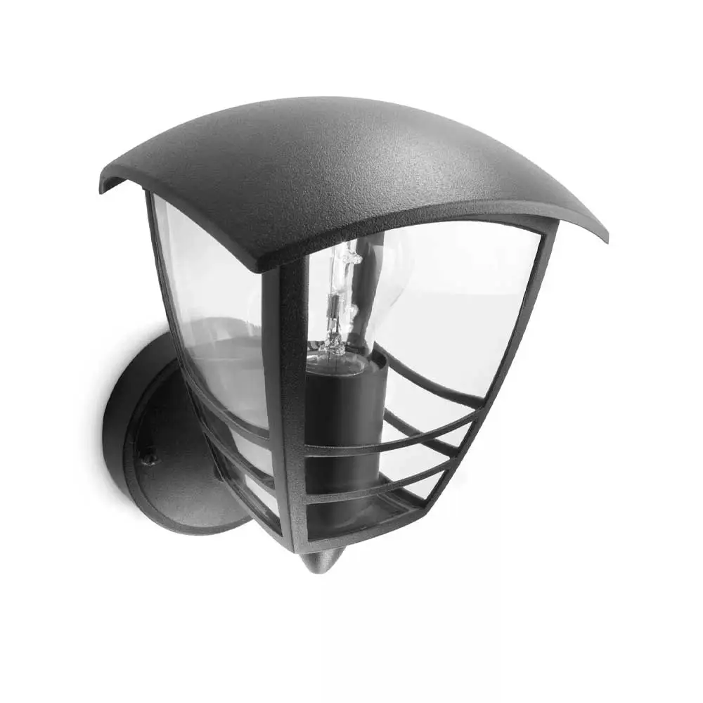 Aplique exterior Philips Creek Up negro IP44 vista lateral