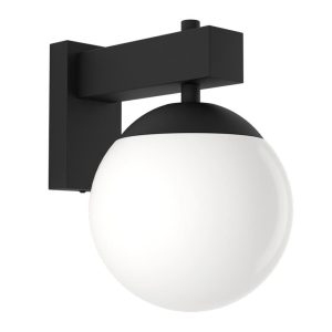 Aplique de Exterior Bufalata Negro con Globo Blanco E27 IP44 – Eglo - Imagen 3