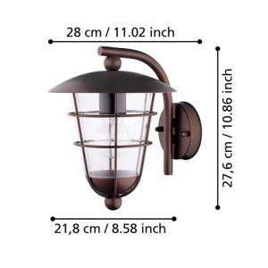 Aplique de Exterior Pulfero 1 en Color Marrón IP44 – Eglo - Imagen 1