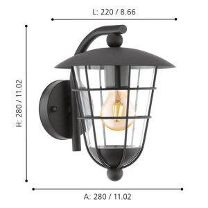 Aplique de Exterior Pulfero Negro de Acero IP44 – Eglo - Imagen 2