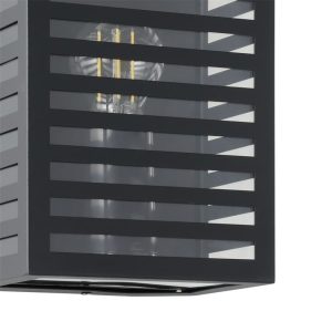 Aplique de Pared Alamonte 3 de Metal Negro a Rayas E27 IP44 – Eglo - Imagen 3
