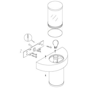 Aplique de Pared Exterior BEVERLY de Acero Inoxidable con Cilindro Blanco 2xE27 IP44 – Eglo - Imagen 2