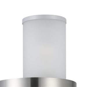 Aplique de Pared Exterior BEVERLY de Acero Inoxidable con Cilindro Blanco 2xE27 IP44 – Eglo - Imagen 4