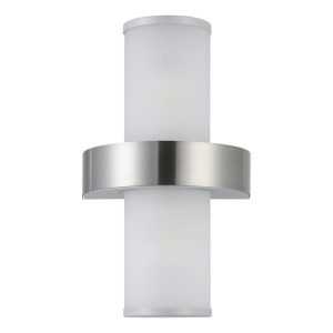 Aplique de Pared Exterior BEVERLY de Acero Inoxidable con Cilindro Blanco 2xE27 IP44 – Eglo - Imagen 5