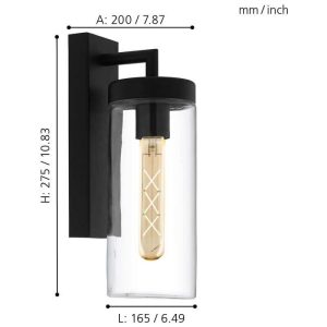 Aplique de Pared Exterior Bovolone de Vidrio Estilo Vintage E27 – Eglo - Imagen 2