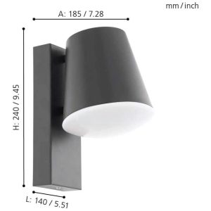 Aplique de Pared Exterior Caldiero de Acero con Protección IP44 – Eglo - Imagen 2