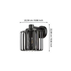 Aplique de Pared Exterior Selinus con Rejillas para Bombilla E27 IP65 – Eglo - Imagen 4