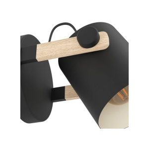 Aplique de Pared HORNWOOD de Madera y Negro – Eglo - Imagen 3