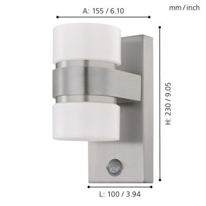 Aplique de Pared LED ATOLLARI para Exterior con Sensor 3000K IP44 – Eglo - Imagen 3