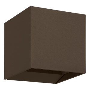 Aplique de Pared LED CALPINO 3 Café Óxido en Forma de Cubo 3000K IP54 – Eglo - Imagen 1