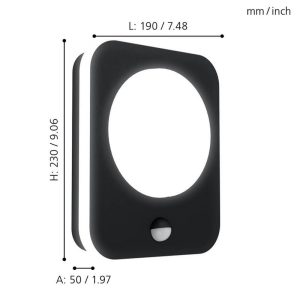 Aplique de Pared LED MADRIZ para Exterior con Sensor 3000K IP44 – Eglo - Imagen 3