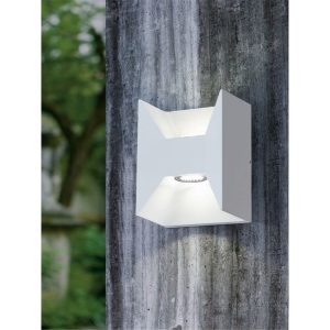 Aplique de Pared LED MORINO Cuadrado Blanco Luz Arriba y Abajo 3000K IP44 – Eglo - Imagen 4