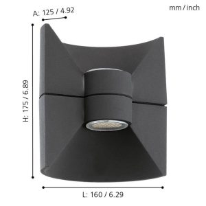 Aplique de Pared LED Redondo Decorativo con 2 GU10 Incluidas IP44 – Eglo - Imagen 2