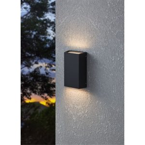 Aplique de Pared LED SPONGANO Vertical Negro 2x5W IP65 – Eglo - Imagen 4