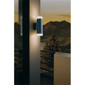 Aplique de Pared RIGA-LED Negro Cilíndrico con Montaje en Esquina 4000K IP54 – Eglo - Imagen 3