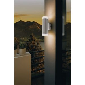 Aplique de Pared RIGA-LED Satinado Cilíndrico con Montaje en Esquina 4000K IP54 – Eglo - Imagen 2