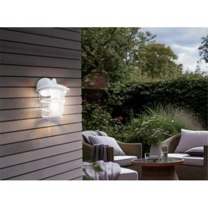 Aplique de Pared Tipo Farol ALORIA Moderno Suspendido Exterior Blanco E27 IP44 – Eglo - Imagen 5