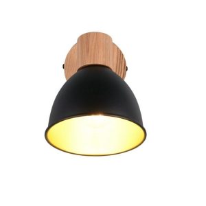 Aplique DELUME Metal y Madera E27 40W IP20 Negro-Madera - TRIO Lighting - Imagen 2