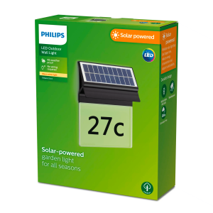 Aplique Enkara LED 1×0,2W 2700K Solar Negro IP44 – Philips - Imagen 3