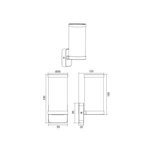 Aplique Exterior BONITO Negro E27 hasta 28W IP44 Bombilla no Incluida - TRIO Lighting - Imagen 2