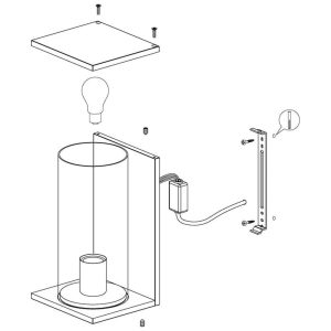 Aplique Exterior Cascinetta de Acero Negro y Vidrio Cilíndrico E27 IP54 – Eglo - Imagen 2