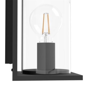 Aplique Exterior Cascinetta de Acero Negro y Vidrio Cilíndrico E27 IP54 – Eglo - Imagen 5