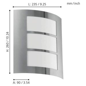 Aplique Exterior CITY de Acero con Casquillo E27 y Sensor de Movimiento – Eglo - Imagen 2