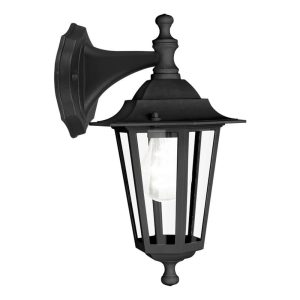 Aplique Exterior Colgante Tipo Farol LATERNA 4 Negro con Vidrio E27 IP44 – Eglo - Imagen 1