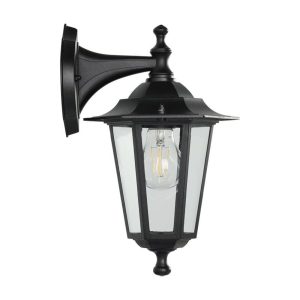 Aplique Exterior Colgante Tipo Farol LATERNA 4 Negro con Vidrio E27 IP44 – Eglo - Imagen 4