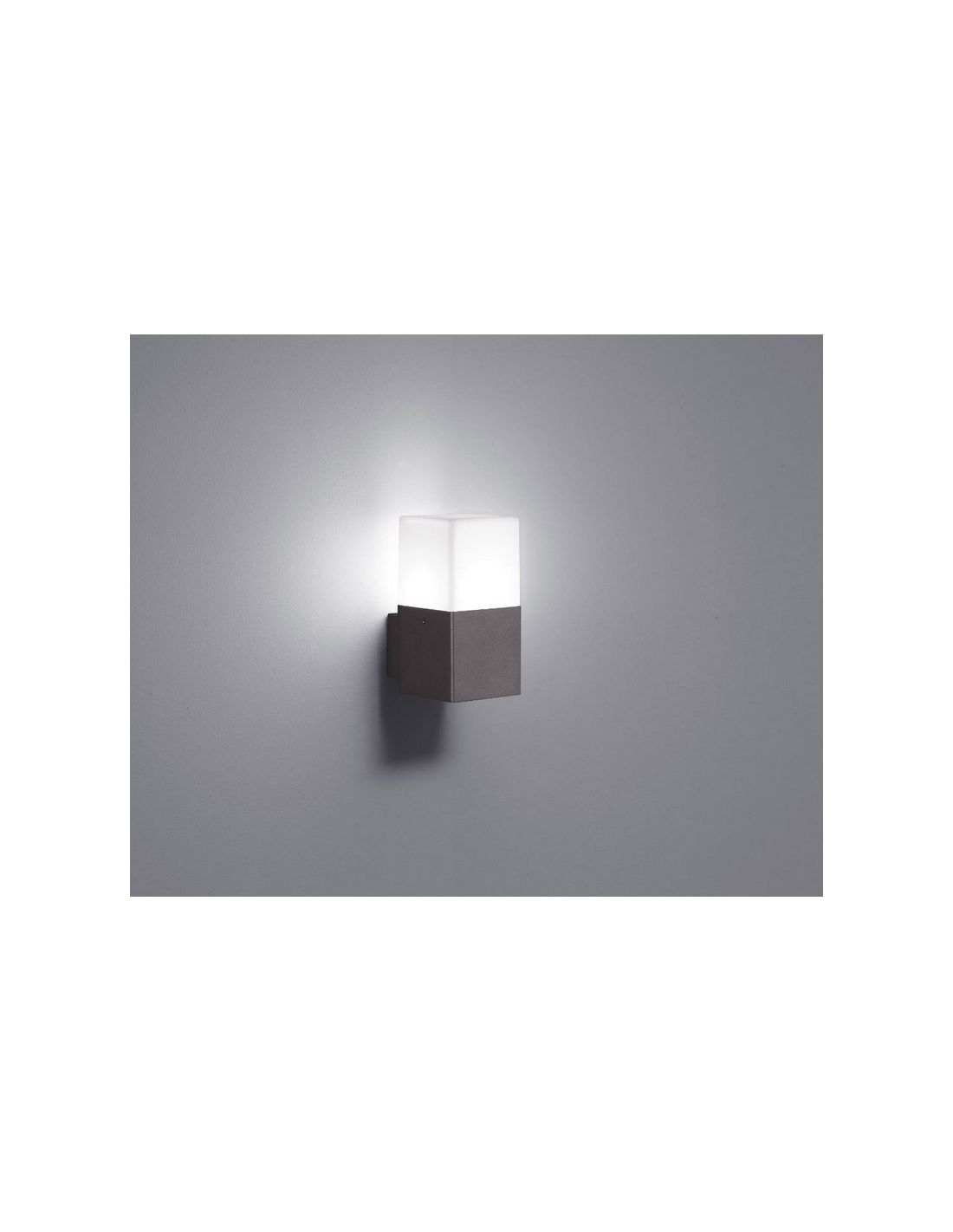 Aplique exterior Hudson 3.5W E14 320lm 3000K IP44 Trio Lighting instalado en pared con luz cálida