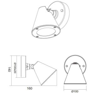 Aplique exterior KAVERI Abatible GU10 IP44 Antracita - TRIO Lighting - Imagen 3
