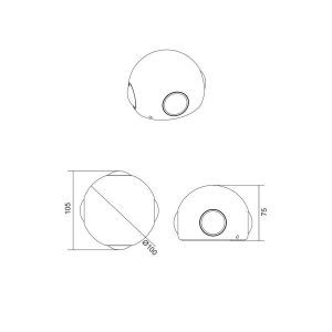 Aplique Exterior LED AVISIO 2W 4 Luces 250lm 3000K IP54 Negro - TRIO Lighting - Imagen 5