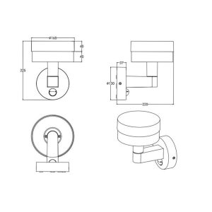 Aplique exterior LED MACKENZIE con Sensor 8W 800lm 3000K IP44 - TRIO Lighting - Imagen 6