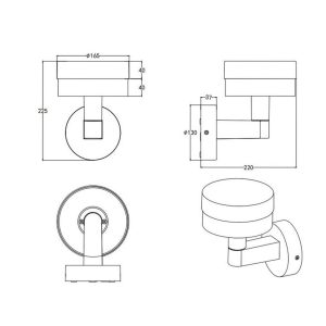 Aplique exterior LED MACKENZIE Farol Moderno 8W 800lm 3000K IP44 - TRIO Lighting - Imagen 4