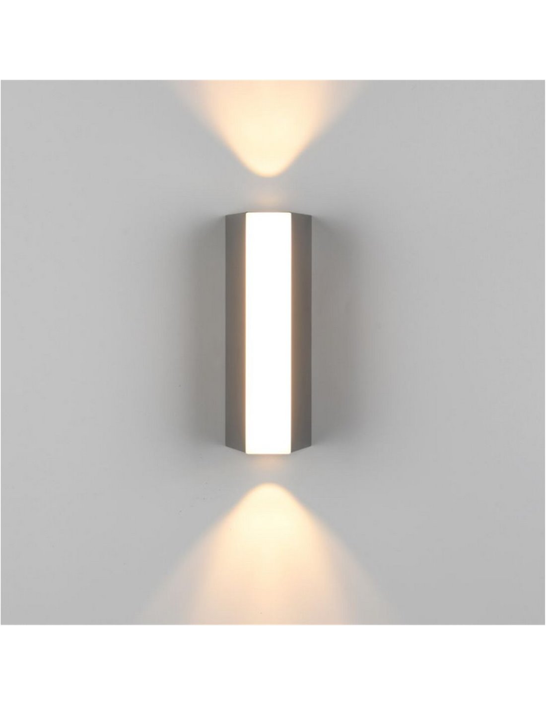 Aplique exterior LED Marne 16cm 600lm 3000K IP44 antracita Trio Lighting luz arriba y abajo en pared