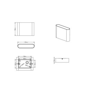 Aplique Exterior LED THAMES II 11cm Luz arriba y abajo 2x2.5W 3000K IP54 - TRIO Lighting - Imagen 3