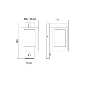 Aplique Exterior LUNGA con Sensor E27 IP44 - TRIO Lighting - Imagen 4